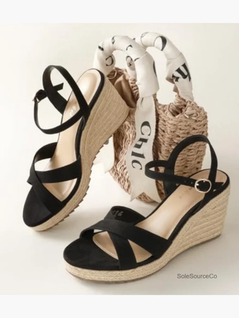 Wedge Sandals Women Espadrille Platform High Heel Open Toe Ankle Strap Summer